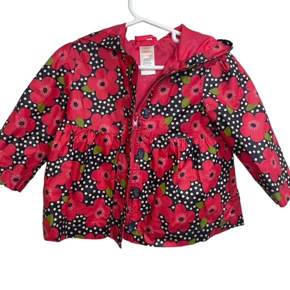 2012 VTG Gymboree Floral Rain Jacket Size 12-24 Months - Picture 3 of 9